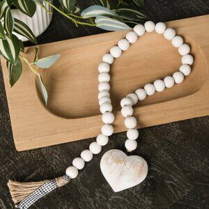 Heart Wood Bead Garland